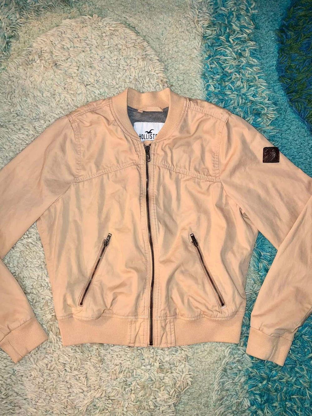 Hollister Twill Zip-Up Bomber Jacket Size M